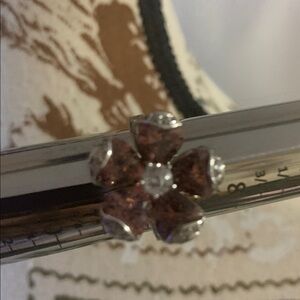 TOCORI Sterling Sliver Pink Flower Ring Sign